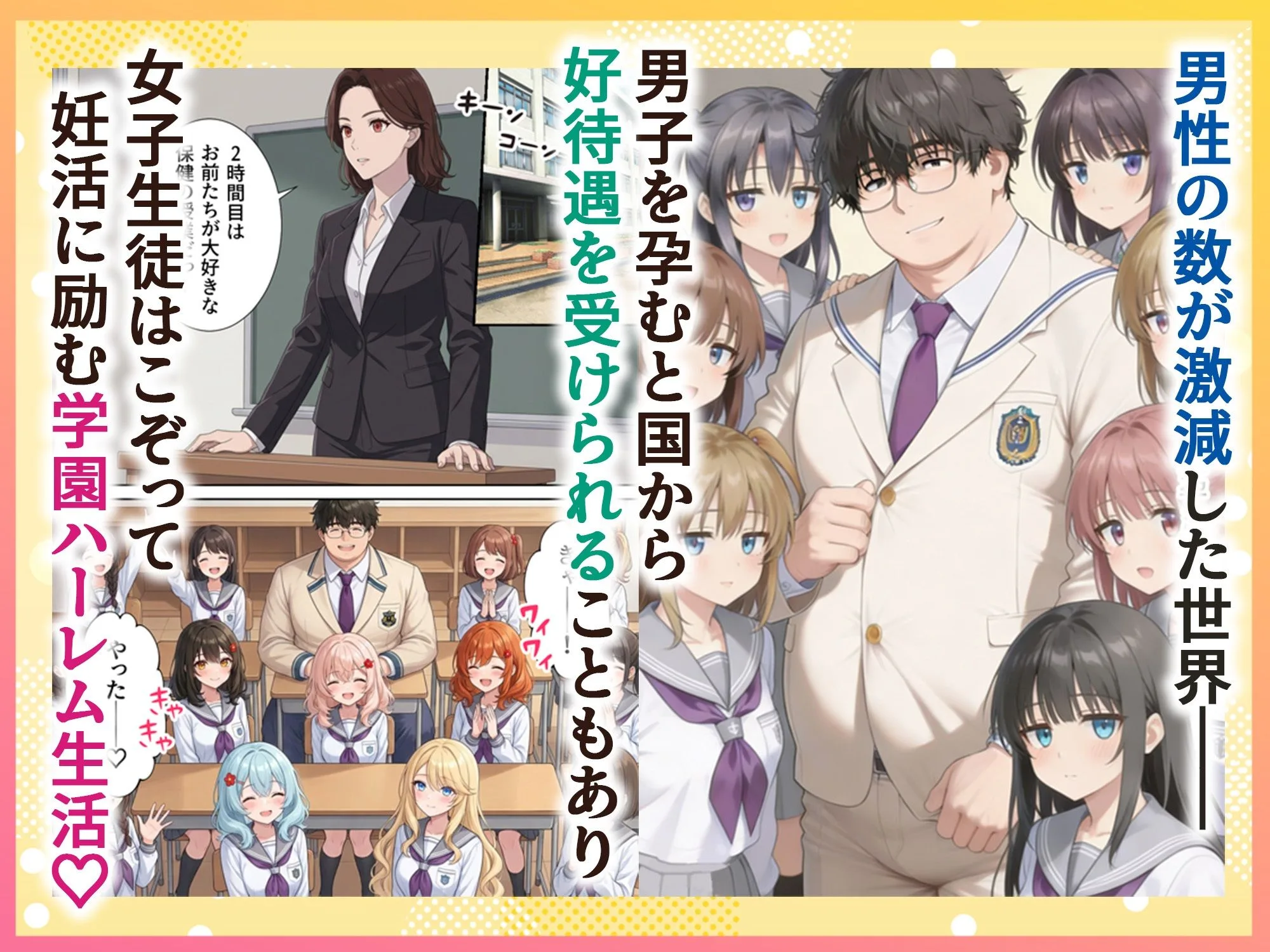 妊活ハーレム学園3 〜男子が俺だけの学校！デブスでもチンモテする世界！リボーンズ〜 画像1
